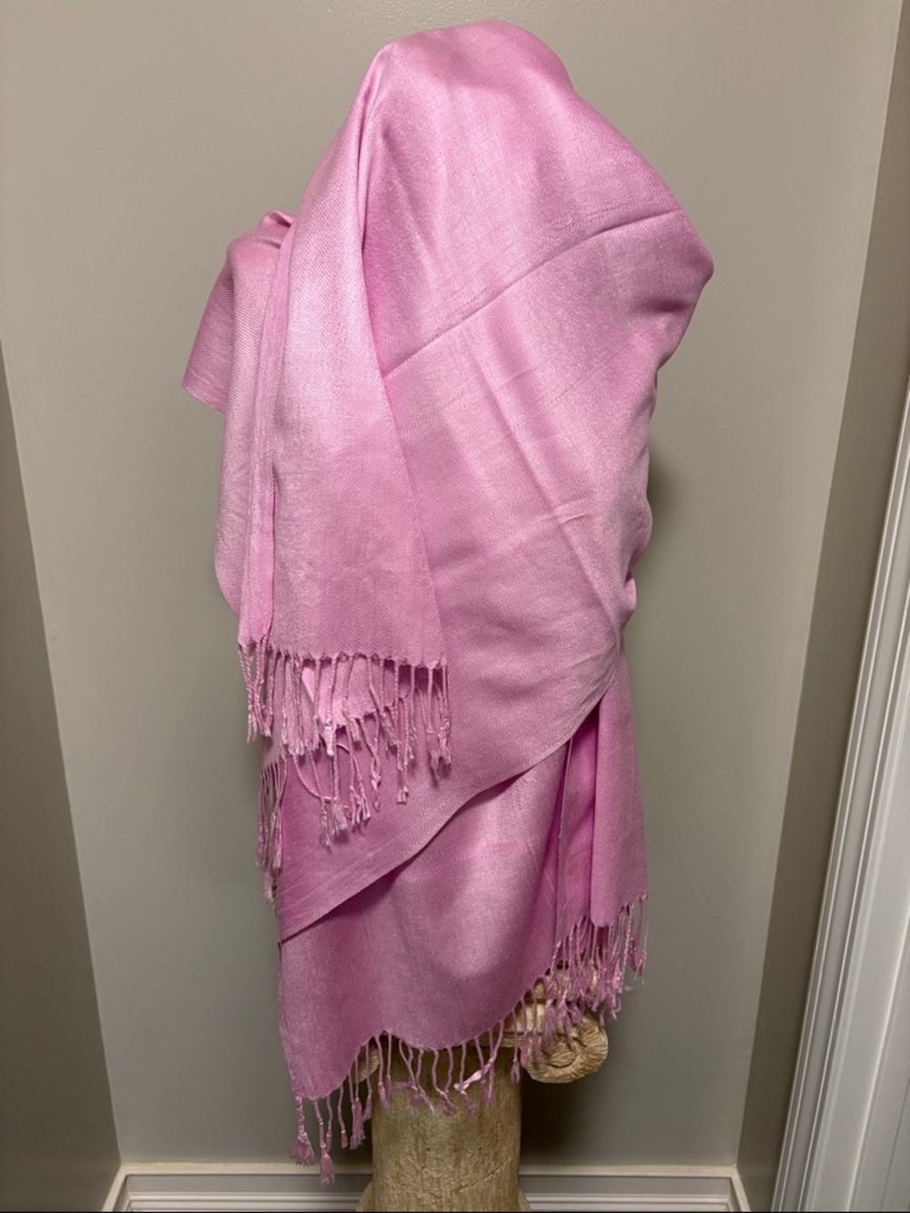 pashmina Pink Solid Pashmina Scarf Wrap
